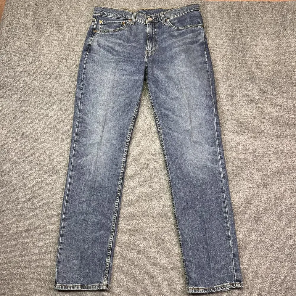 Levis 511 Jeans Mens 34x32 Blue Medium Wash Slim Tapered Denim Pants